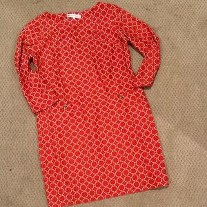 Jude Connally Orange Geometric Long Sleeve Dress